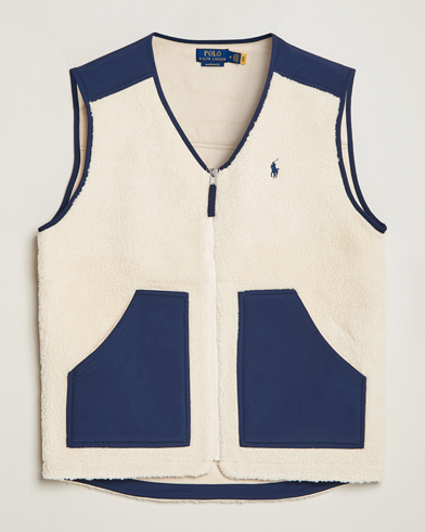 Herre | Tøj | Polo Ralph Lauren | Gilet Pile Vest Winter Cream/Newport Navy