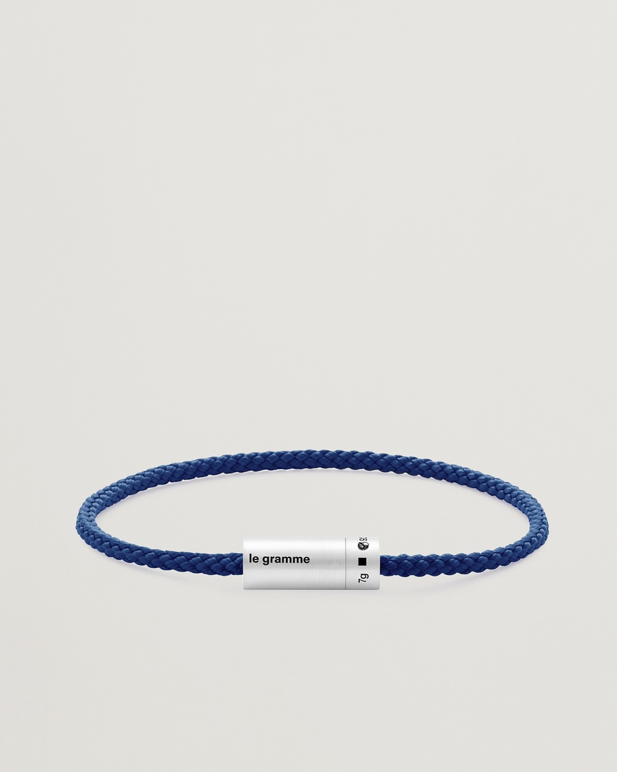 Herre | Snart på lager | LE GRAMME | Nato Cable Bracelet Blue/Sterling Silver 7g