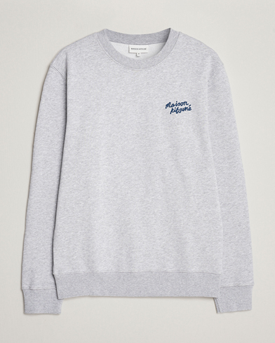 Herre | Grå sweatshirts | Maison Kitsuné | Mini Handwriting Sweatshirt Light Grey Melange