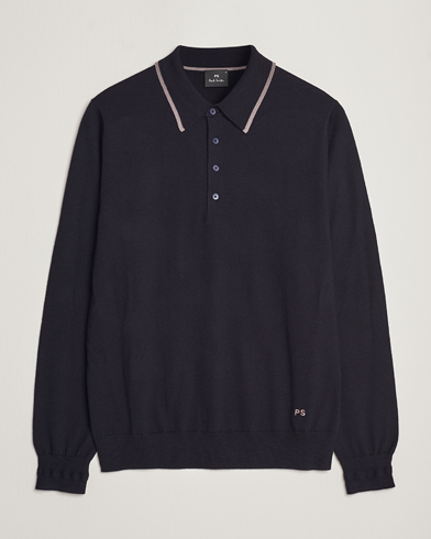 Herre | Strikkede polotrøjer | PS Paul Smith | Merino Wool Knitted Polo Navy