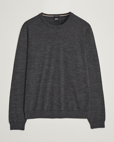 Herre | Trøjer | BOSS BLACK | Leno Knitted Sweater Black Melange