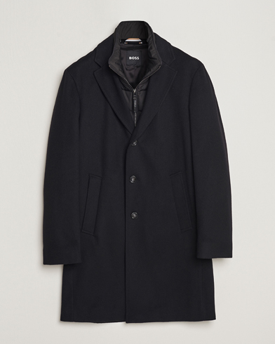 Herre | BOSS BLACK | BOSS BLACK | Hyde Wool/Cashmere Bib Coat Black
