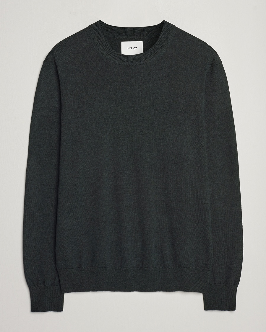 NN07 Ted Merino Crew Neck Pullover Dark Army – Grøn
