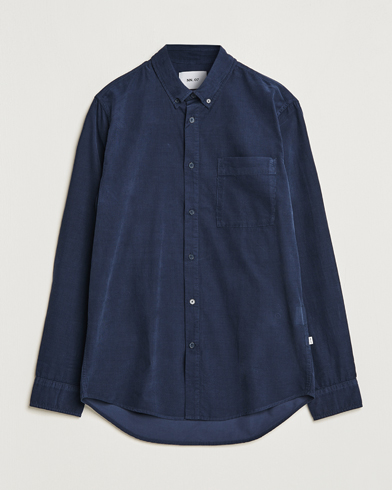 Herre |  | NN07 | Arne Baby Cord Shirt Navy Blue