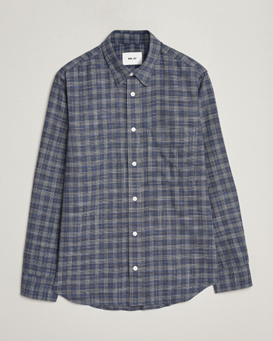 Herre | Flannelskjorter | NN07 | Cohen Brushed Flannel Checked Shirt Navy Blue
