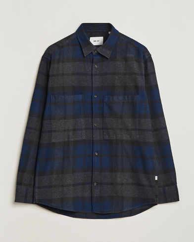 Herre | Shirt Jackets | NN07 | Freddie Checked Overshirt Navy/Grey