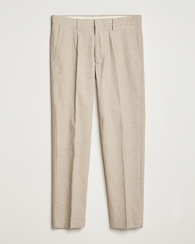Herre | Chinos | NN07 | Bill Pleated Structured Trousers Cement Melange