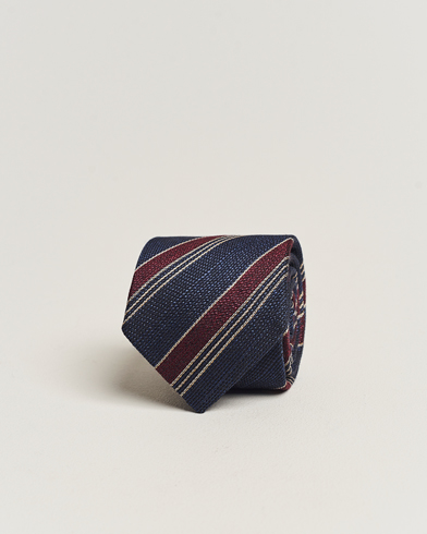 Herre | Jakkesæt | Amanda Christensen | Cotton/Wool/Silk 8cm Regimental Stripe Tie Navy/Red