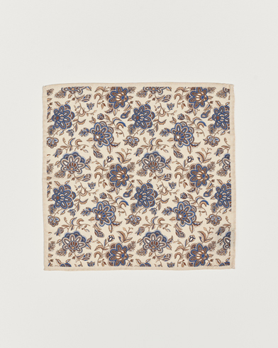 Herre | Lommeklude | Amanda Christensen | Wool Flannel Large Flower Pocket Square Creme