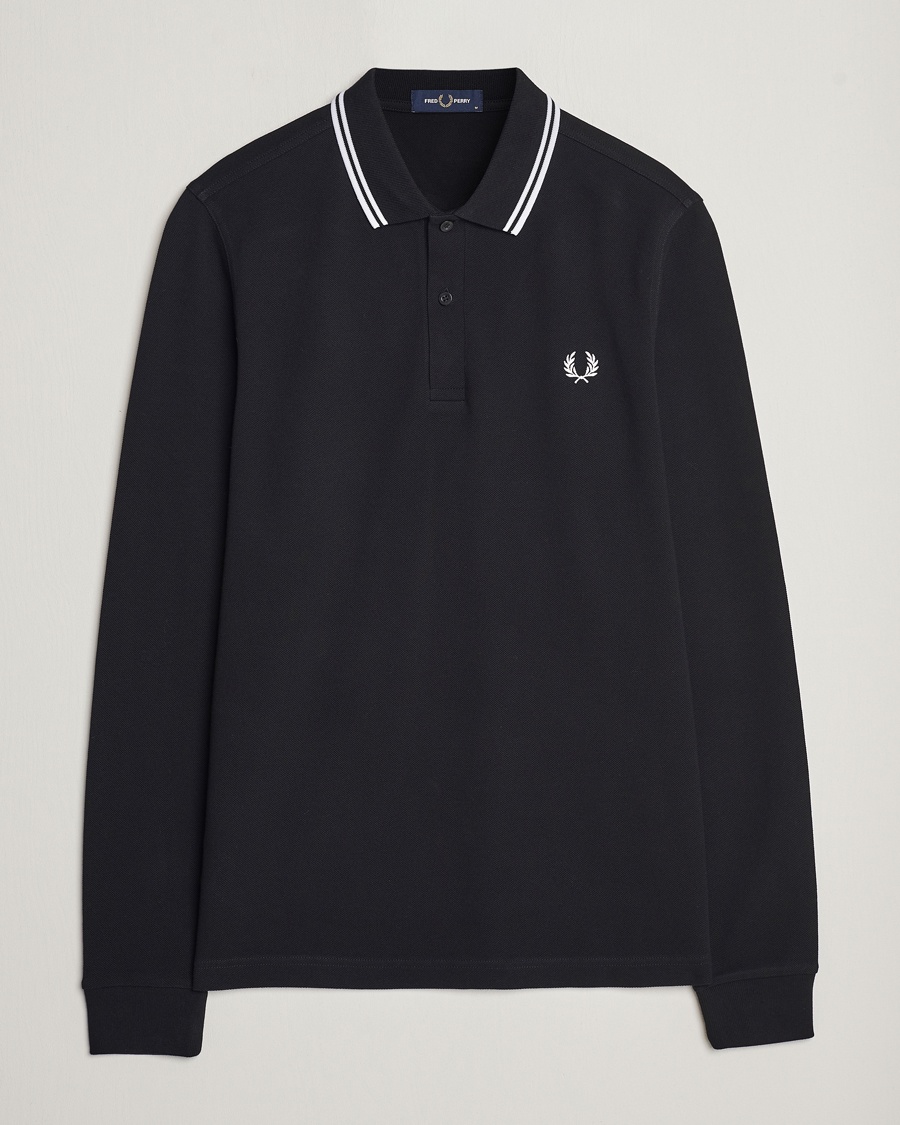 Fred Perry Long Sleeve Twin Tipped Shirt Black – Sort