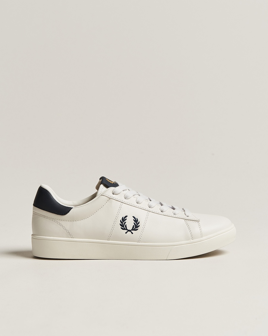 Fred Perry Spencer Leather Sneakers Porcelain/Navy – Hvid
