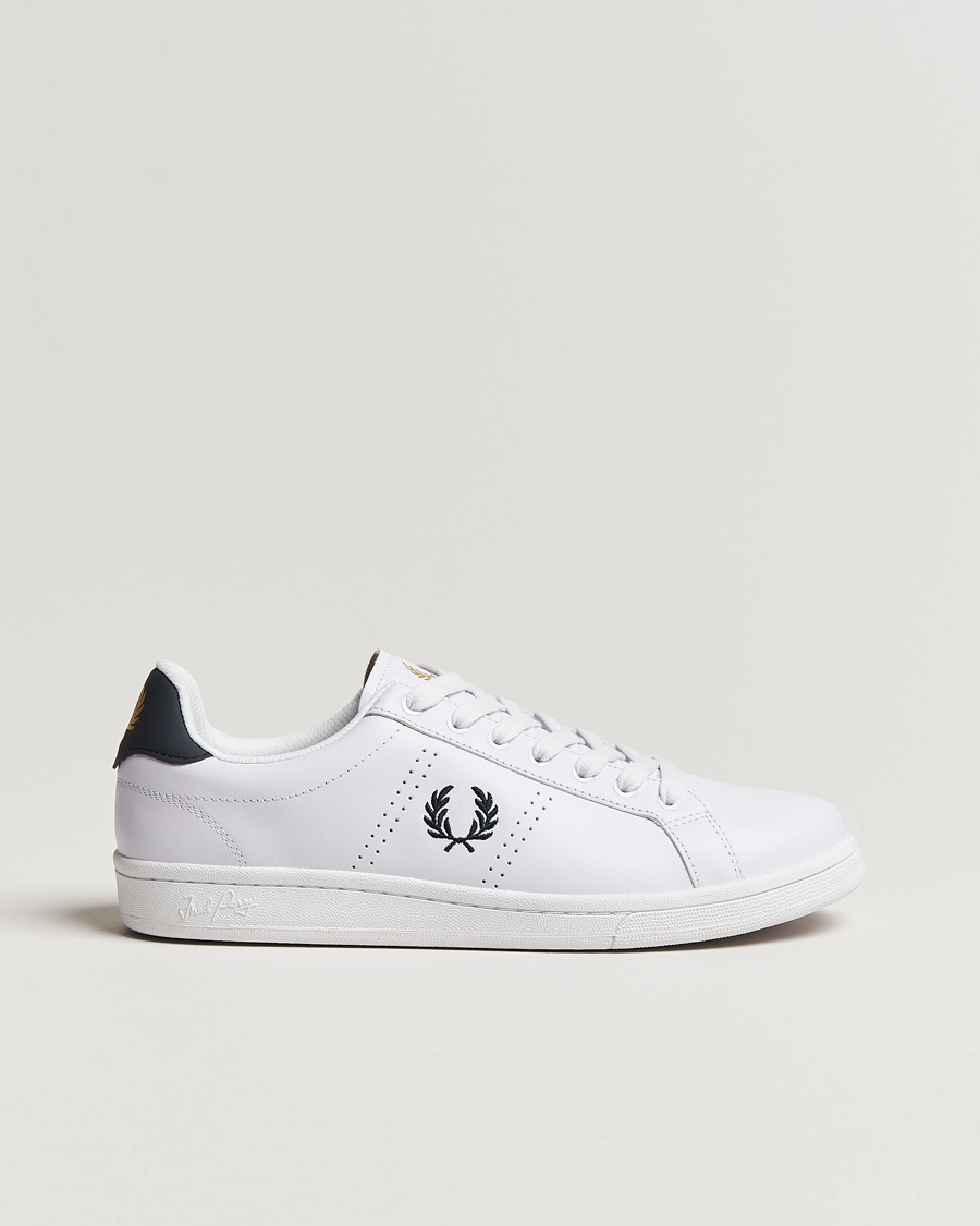 Fred Perry B721 Leather Sneakers White/Navy – Hvid