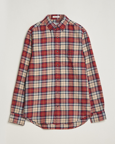 Herre | GANT | GANT | Regular Fit Flannel Checked Shirt Plumped Red