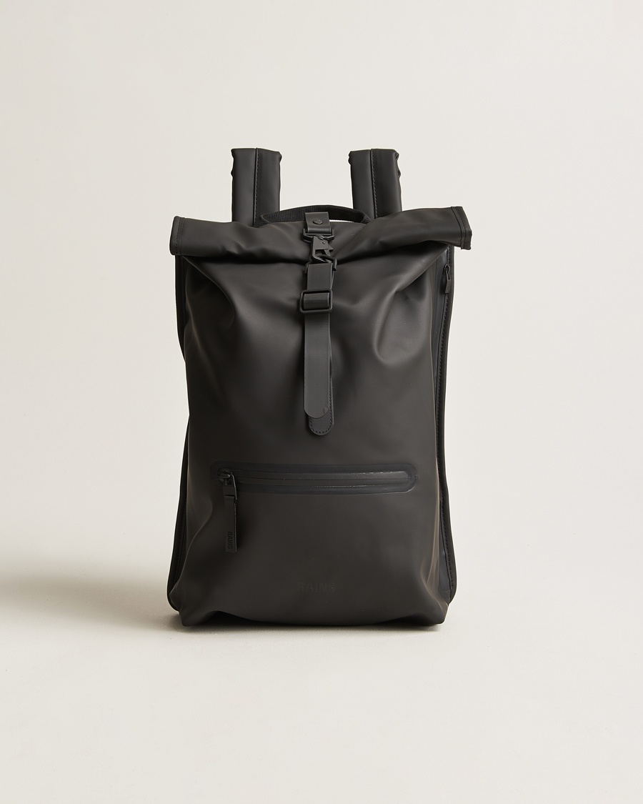 RAINS Rolltop Rucksack Black – Sort