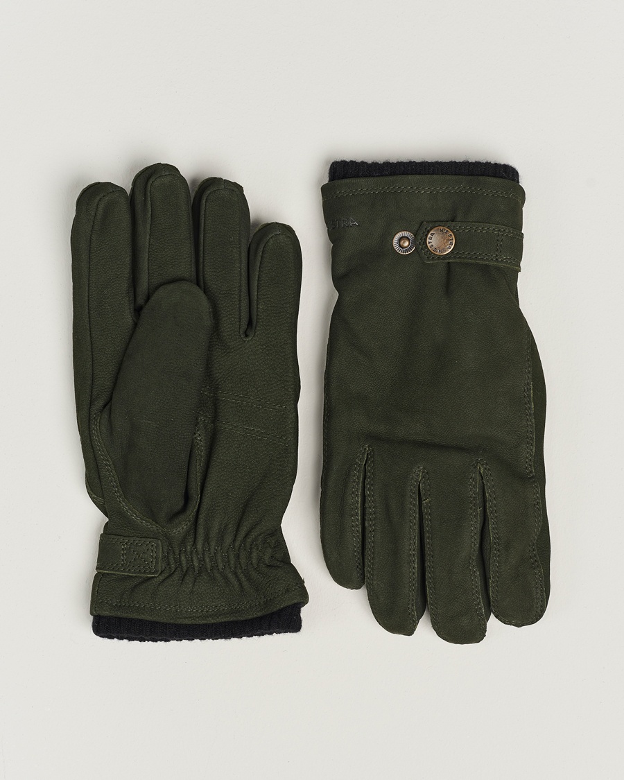 Hestra Bergvik Fleece Liner Buckle Nubuck Glove Bottle Green – Grøn