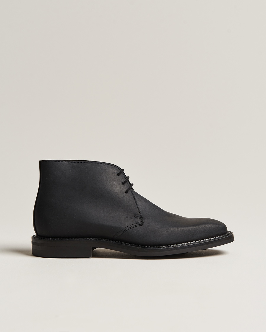 Crockett & Jones Molton Chukka Black Rough-Out Suede – Sort