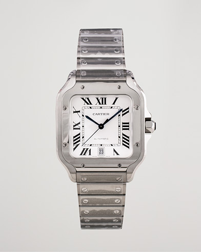 Herre | Pre-Owned & Vintage Watches | Cartier Pre-Owned | Santos De Cartier Steel WSSA0018 Steel White