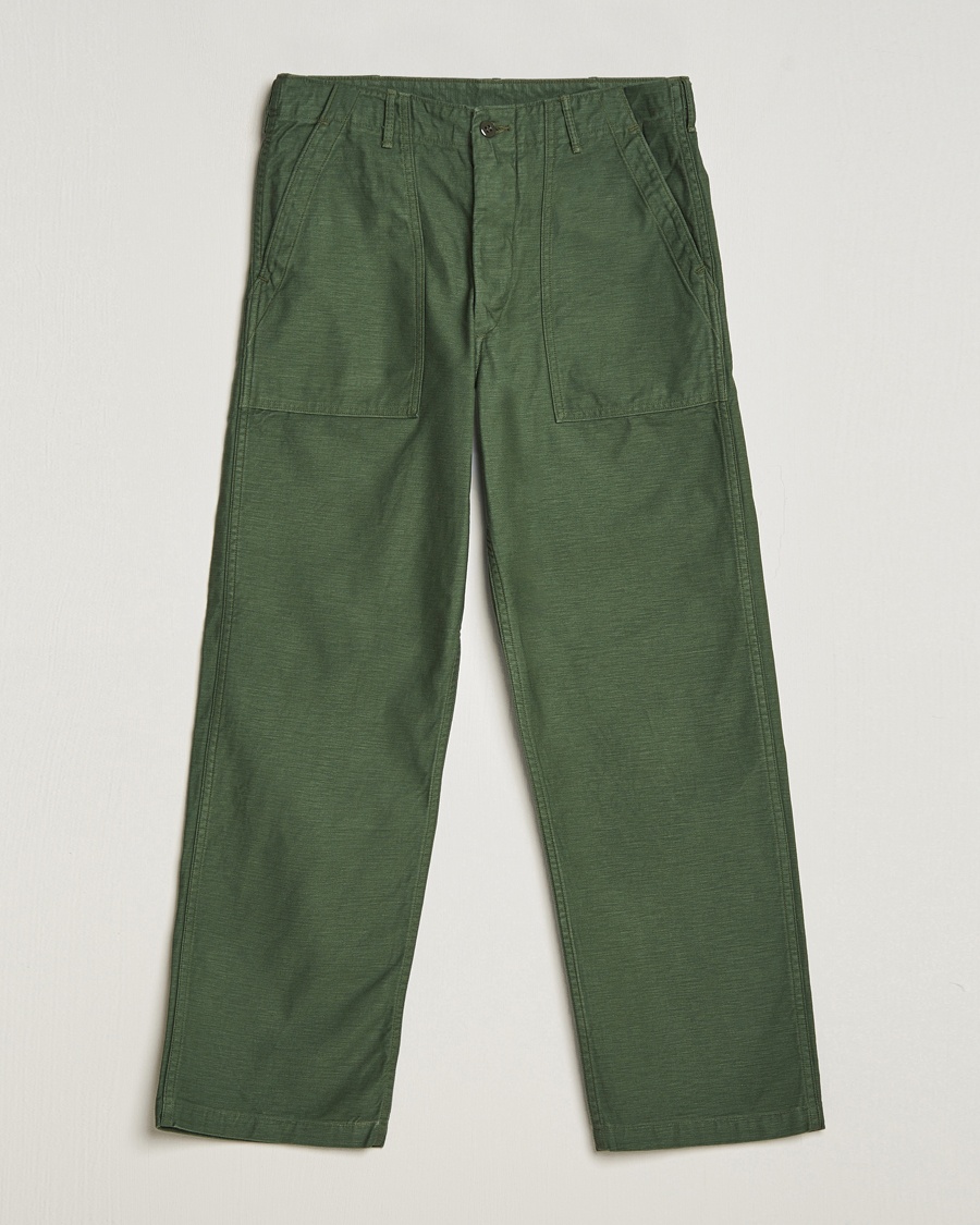 Herre | | orSlow | Regular Fit Original Sateen Fatigue Pants Green