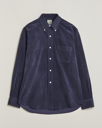 Herre |  | Kamakura Shirts | Vintage Ivy Japanese Corduroy Shirt Navy