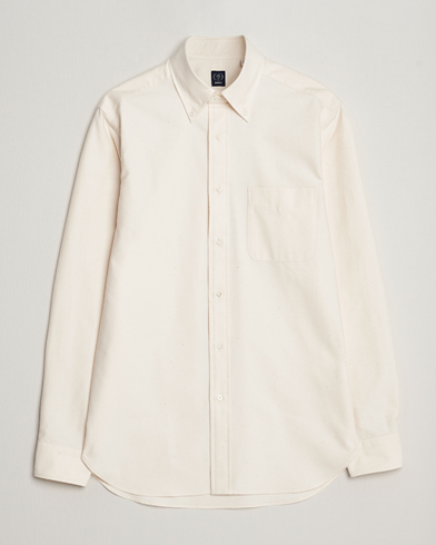Herre | 40% udsalg | Beams F | Cotton Flannel Button Down Shirt Off White