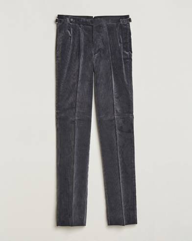 Herre | Japanese Department | Beams F | Corduroy Side Adjuster Trousers Charcoal