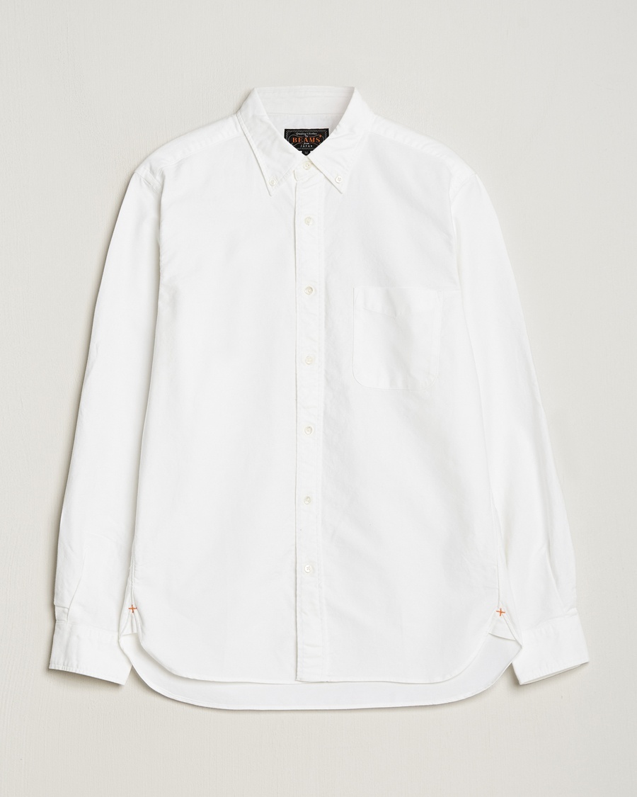 BEAMS PLUS Oxford Button Down Shirt White – Hvid