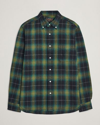 Herre | Japanese Department | BEAMS PLUS | Shaggy Flannel Button Down Shirt Green Check
