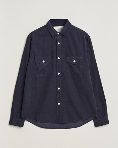 Herre | FRAME | FRAME | Douple Pocket Micro Cord Shirt Midnight Blue