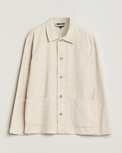 Herre | Jakker | A.P.C. | Kerlouan Cotton/Linen Corduroy Shirt Jacket Ecru