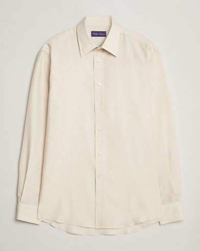 Herre |  | Ralph Lauren Purple Label | Soft Cotton Shirt Cream