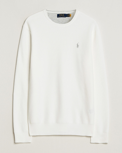 Herre |  | Polo Ralph Lauren | Textured Cotton Crew Neck Sweater Deckwash White