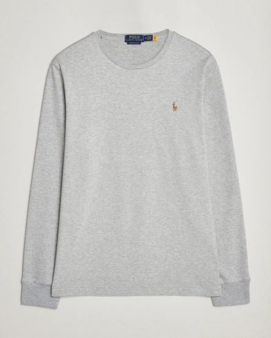 Herre |  | Polo Ralph Lauren | Luxury Pima Cotton Long Sleeve T-Shirt Light Grey