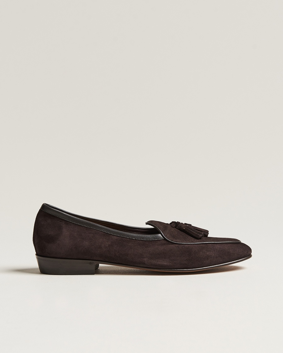  Sagan Classic Tassel Loafers Dark Brown Suede