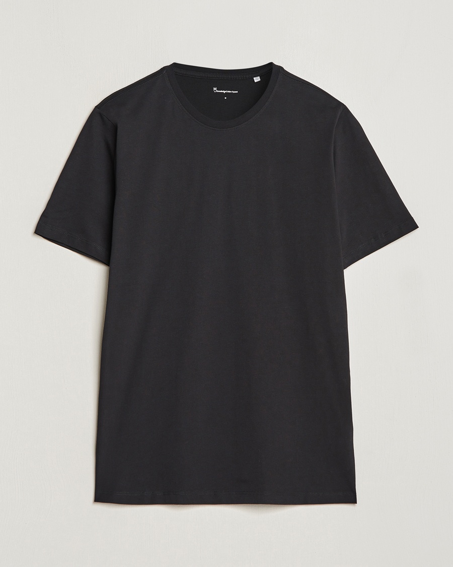KnowledgeCotton Apparel Agnar Basic T-Shirt Jet Black – Sort
