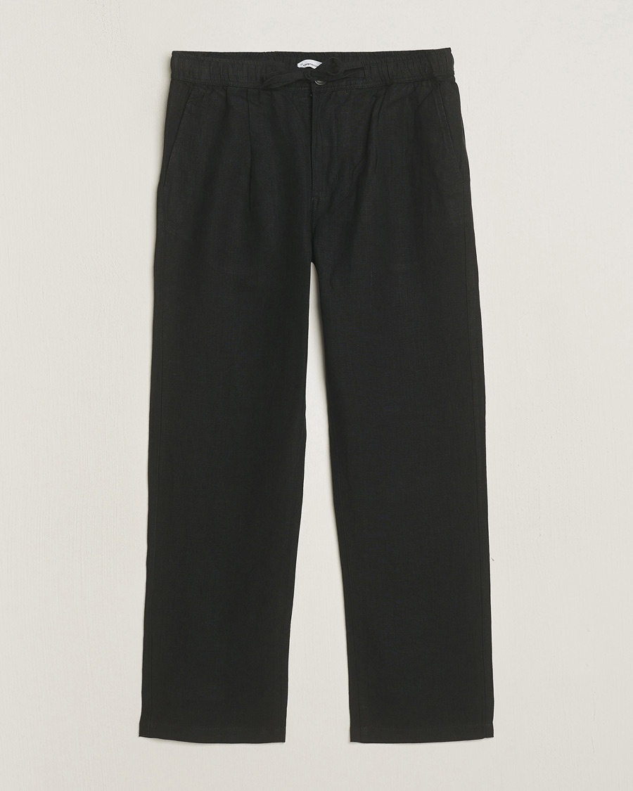  Loose Linen Pants Jet Black