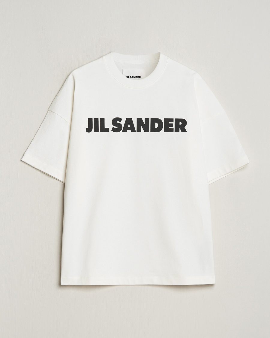 Jil Sander Round Collar Logo T-Shirt White – Hvid