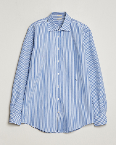 Herre |  | Massimo Alba | Genova Striped Cotton Shirt Blue Stripes