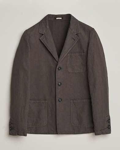 Herre |  | Massimo Alba | Baglietto Washed Cotton Work Jacket Dark Brown