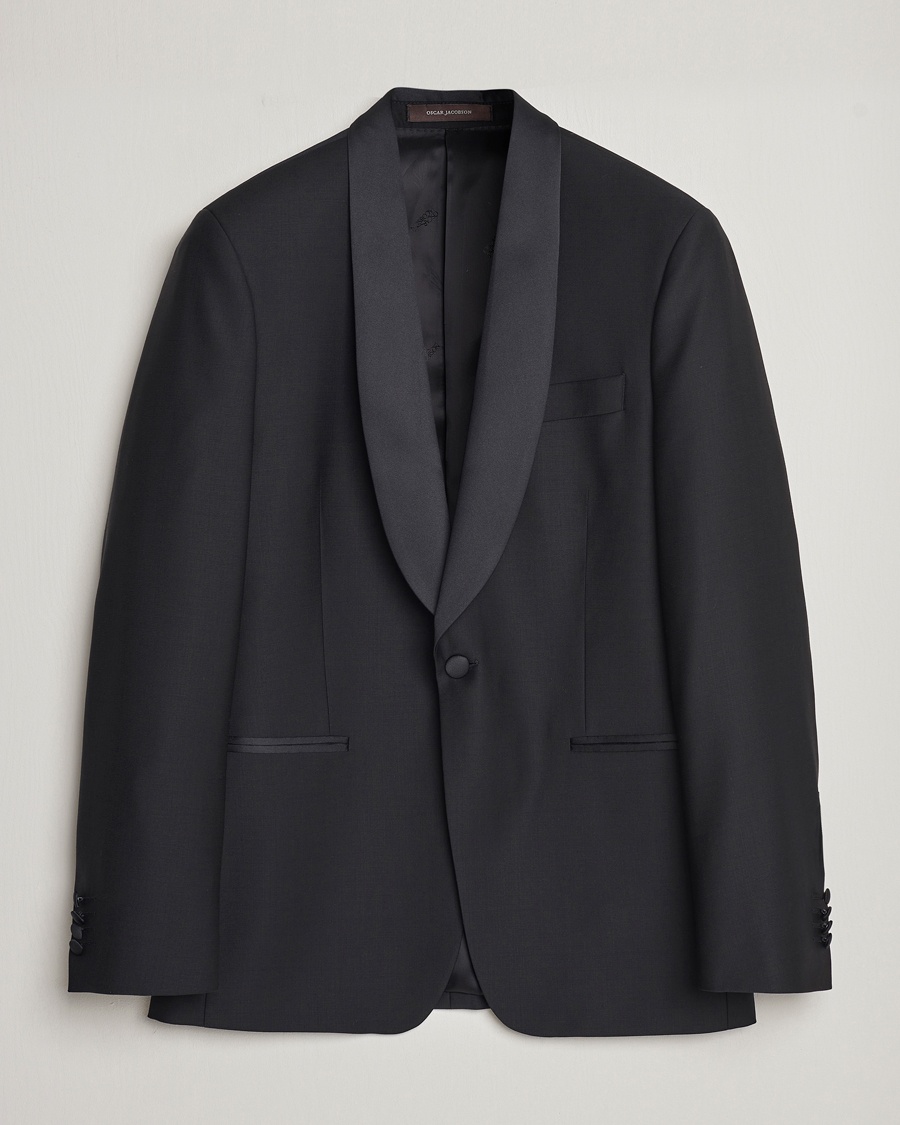 Herre | Fejr nytåret med stil | Oscar Jacobson | Figaro Wool Tuxedo Blazer Black