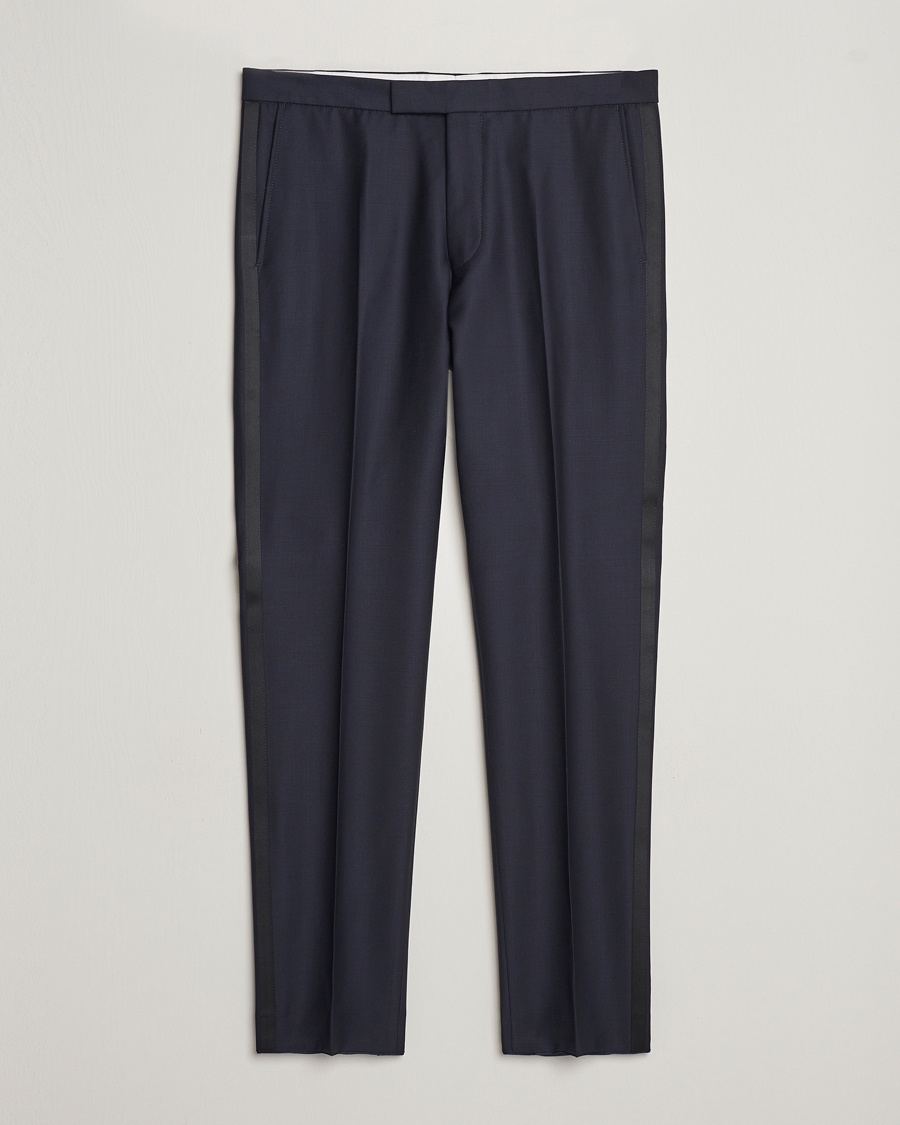 Herre | Fejr nytåret med stil | Oscar Jacobson | Denz Wool Tuxedo Trousers Navy