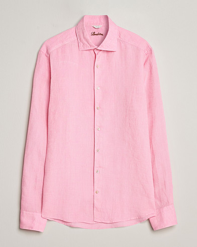 Herre |  | Stenströms | Slimline Cut Away Linen Shirt Pink