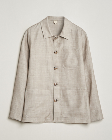 Herre | Italian Department | Altea | Wool/Linen Chore Jacket Light Beige
