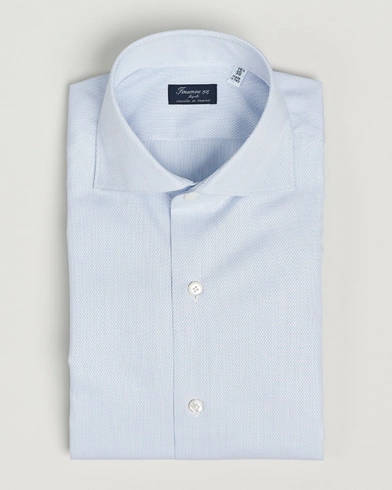 Herre |  | Finamore Napoli | Milano Slim Structured Dress Shirt Light Blue