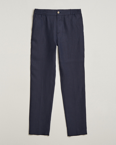 Herre | Etro | Etro | Linen Drawstring Trousers Navy