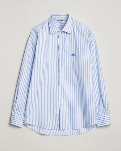 Herre | Etro | Etro | Slim Fit Striped Cotton Shirt Light Blue