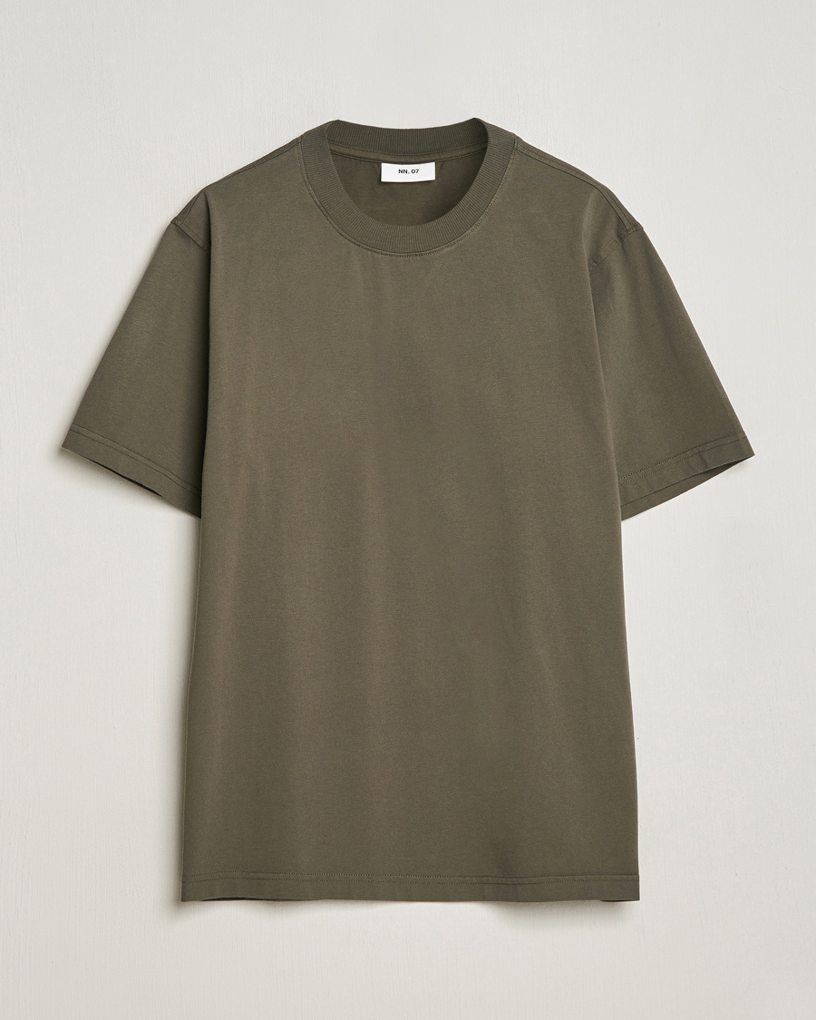 NN07 Adam Crew Neck T-Shirt Capers Green – Grøn