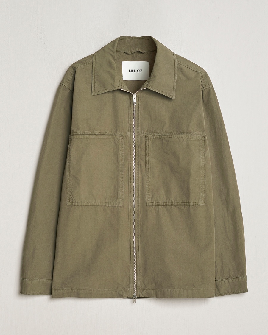 Herre | | NN07 | Isak Full Zip Shirt Jacket Capers Green
