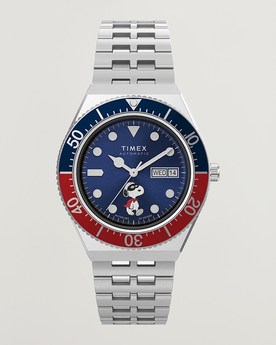 Herre | Stållænke | Timex | M79 X Peanuts Masked Marvel Automatic 40mm Blue Dial
