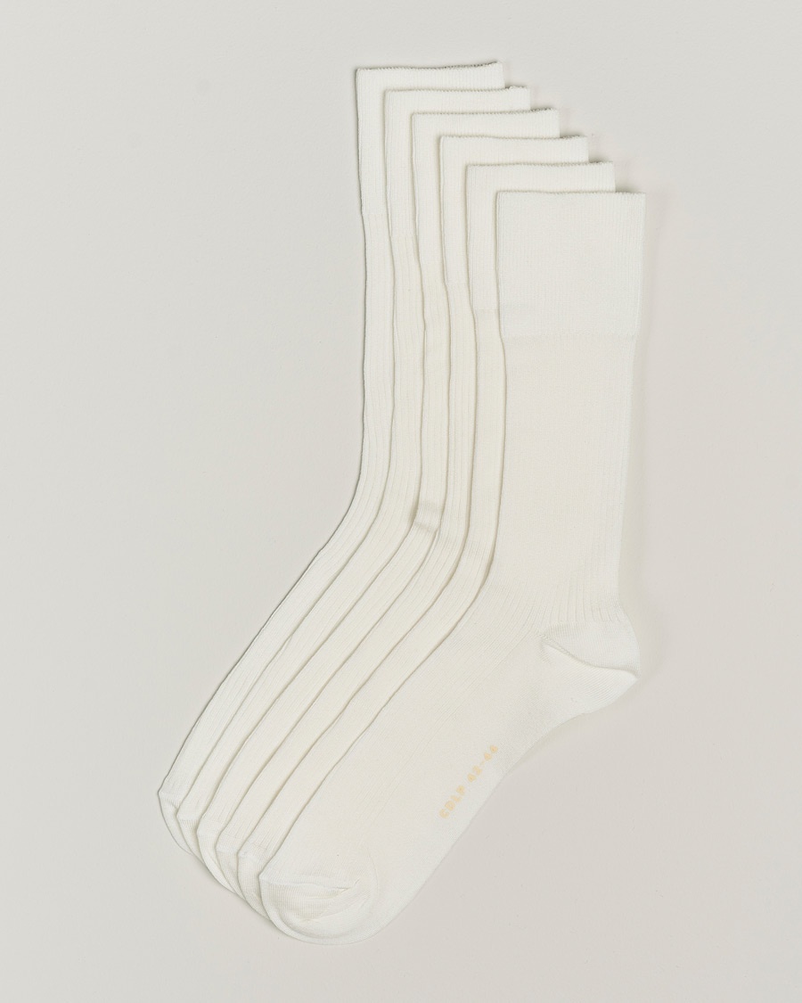 CDLP 6-Pack Cotton Rib Socks White – Hvid