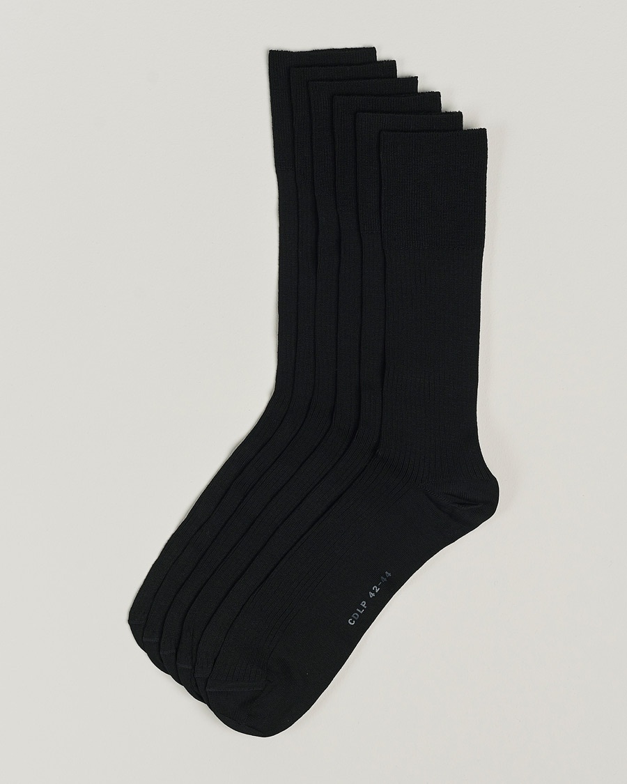 CDLP 6-Pack Cotton Rib Socks Black – Sort